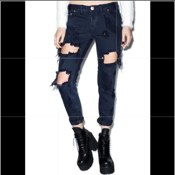 ONE by one teaspoon x denim ripped distressed jean - Picture 9 of 9